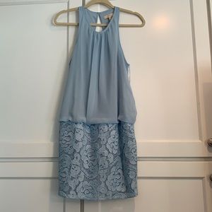 Aidan dress light blue chiffon & lace